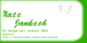 mate jankech business card