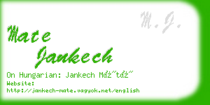 mate jankech business card